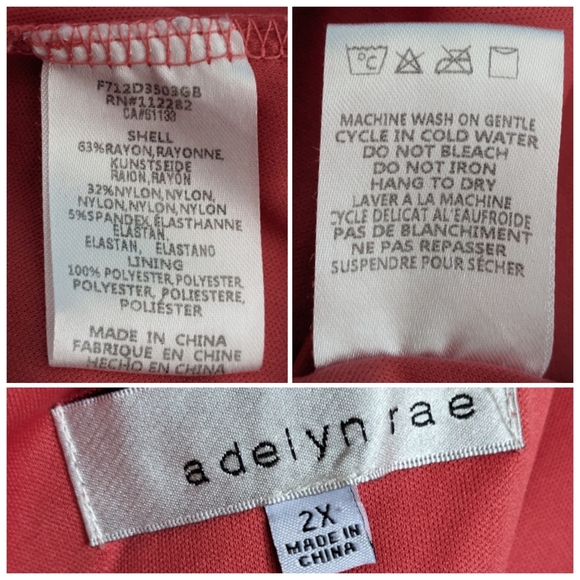 Adelyn Rae 2X Pink Coral Fit & Flare Summer Dress Plus Size - Picture 13 of 14